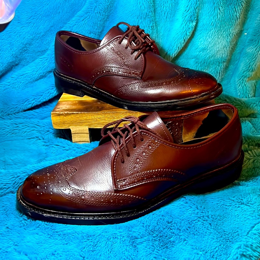 EUC VTG PALMER brown wingtip dress shoes size 11